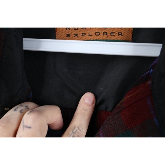 Vintage 80s 90s Streetwear Mens Medium Double Pocket Knit Collared Button Shirt - Picture 11 of 15